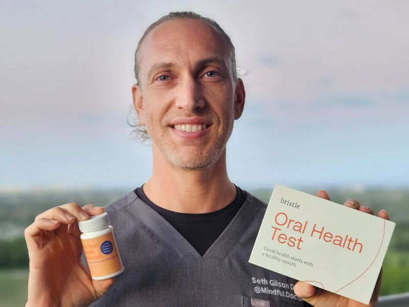 Bristle oral microbiome test recommended by Dr. Seth Gilson, The Mindful Doctor