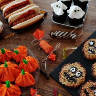 different foods with halloween designs