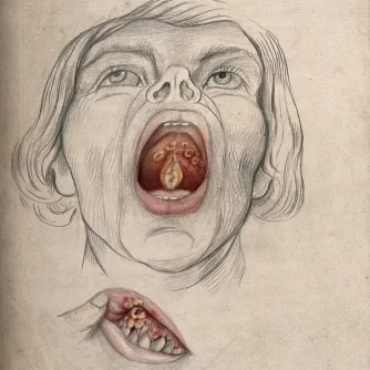 face man, mouth open wide