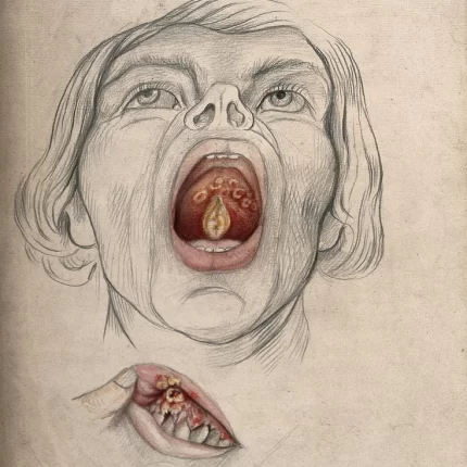 face man, mouth open wide