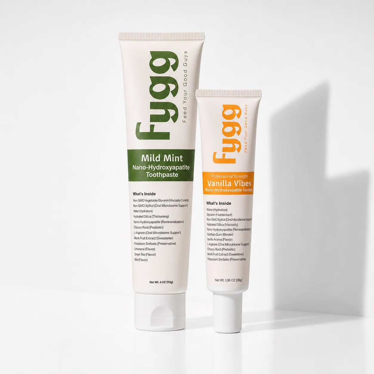 FYGG Remineralization Routine with nano-hydroxyapatite toothpaste and pro-strength varnish